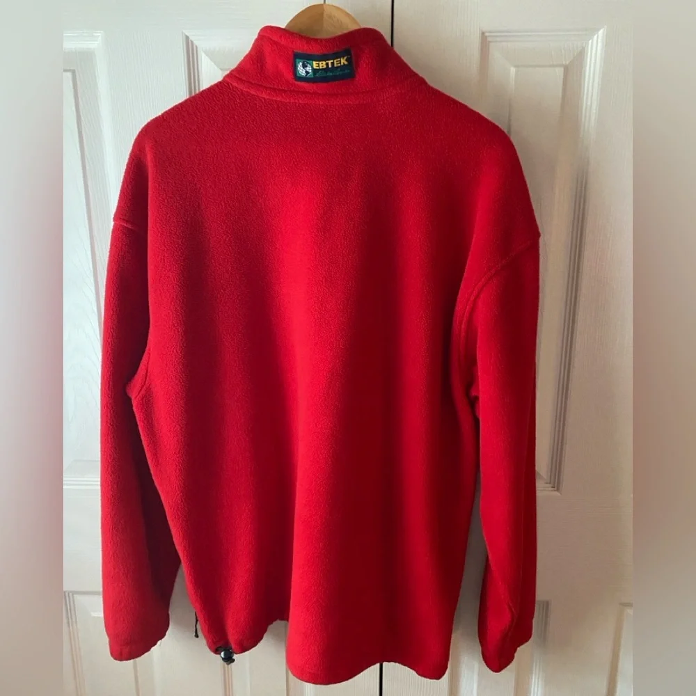 VINTAGE‎ Eddie Bauer EBTEK Red Fleece Quarter Zip Pullover SZ M